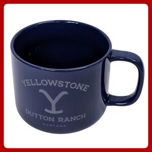 Yellowstone Dutton Ranch Mug Navy Blue Stoneware‎ Paramount Coffee Cup 4"